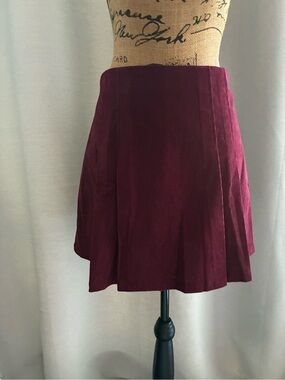 Cider Burgundy Corduroy Circle Skirt